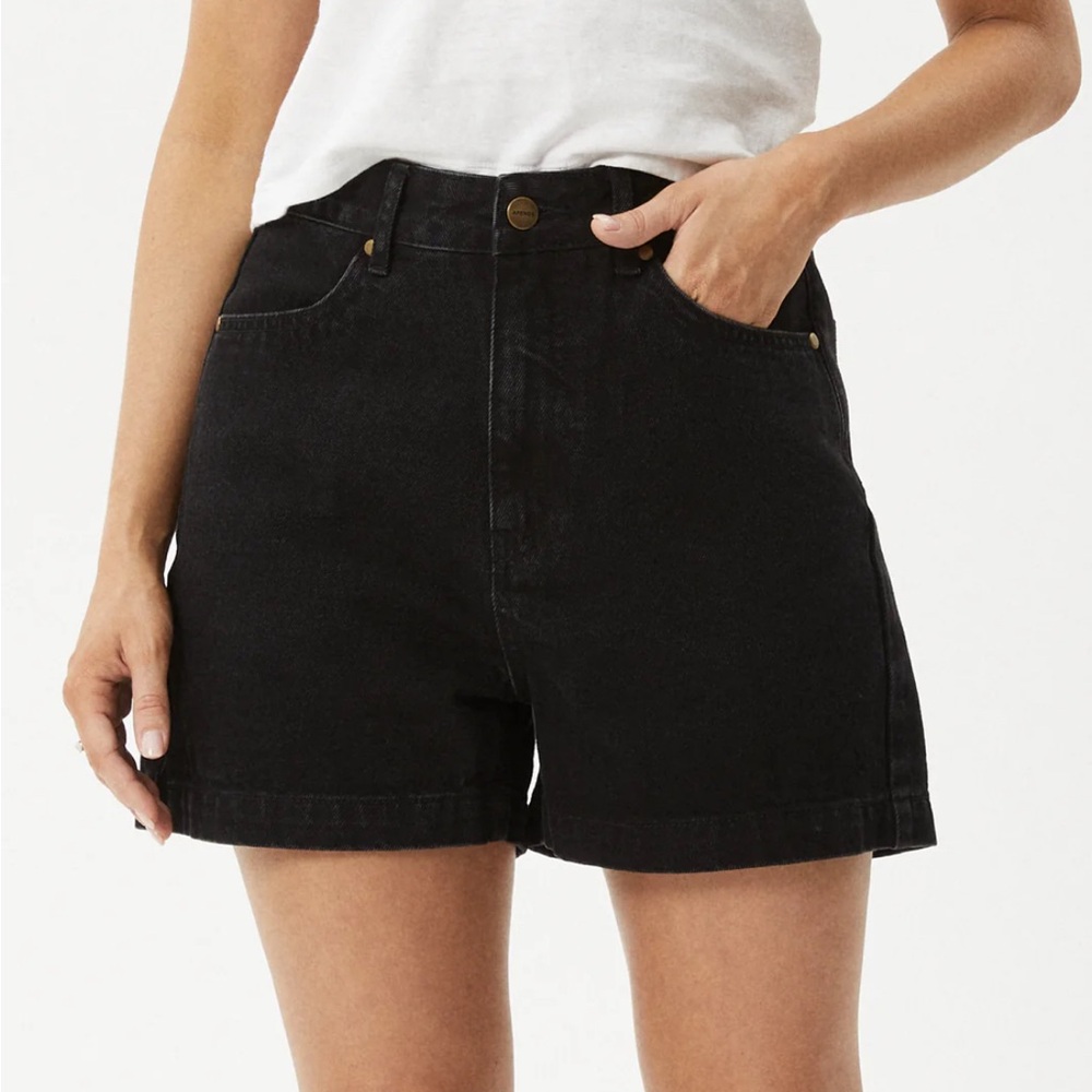 Afends Seventy Threes Black Denim Shorts